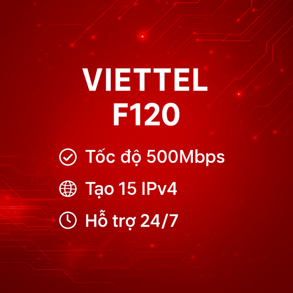 Gói cước đa phiên F120 nhà mạng Viettel