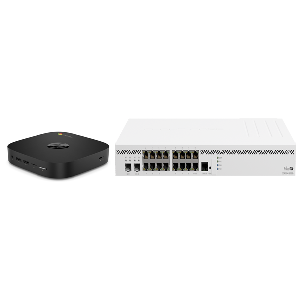 Bộ thiết bị tạo quản lý proxy mini server HP G2 Chrome và MikroTik CCR2004-16G-2S+
