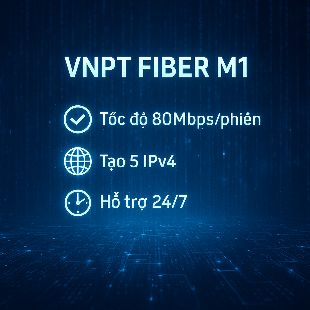 Gói cước đa phiên Fiber M1 nhà mạng VNPT